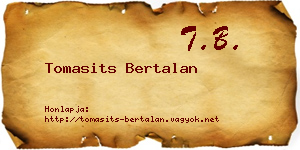 Tomasits Bertalan névjegykártya
