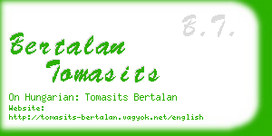 bertalan tomasits business card